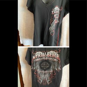 Harley Davidson Women’s Sz LG Tee BIKE WEEK 2014